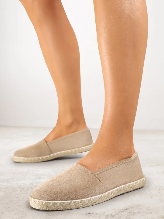 Zdjęcie produktu Ciemnobeżowe Espadryle Vices na Podeszwie z Plecionki Sesaniela Beżowy