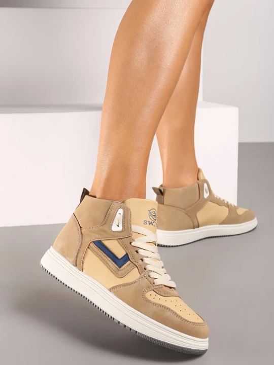 Zdjęcie produktu Ciemnobeżowe Sneakersy Alcothee Beżowy
