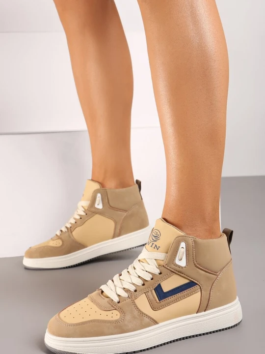 Zdjęcie produktu Ciemnobeżowe Sneakersy Maeramia Beżowy