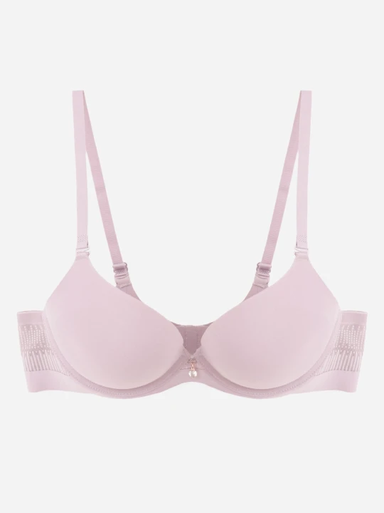 Zdjęcie produktu Ciemnofioletowy Biustonosz Push-Up z Bezszwowym Pasem i Ozdobną Aplikacją z Cyrkonią Fenga Love Magnolia