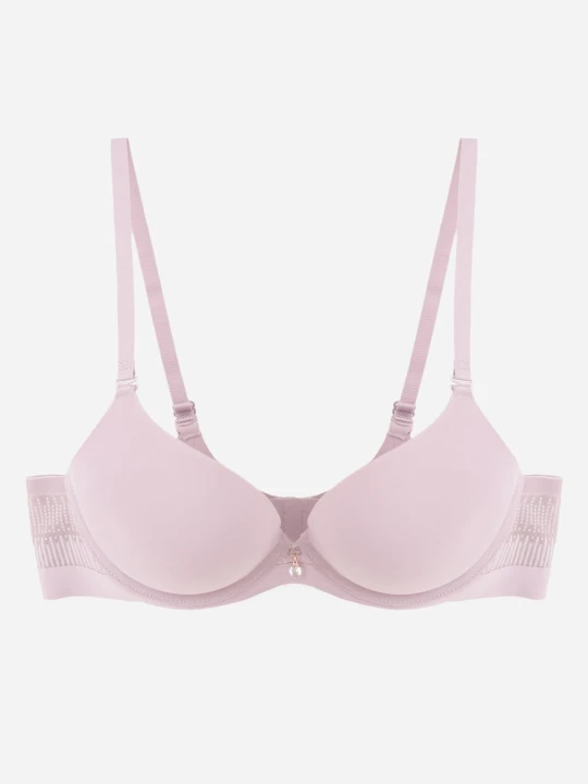 Zdjęcie produktu Ciemnofioletowy Biustonosz Push-Up z Bezszwowym Paskiem i Cyrkoniowym Zdobieniem Agnis Love Magnolia