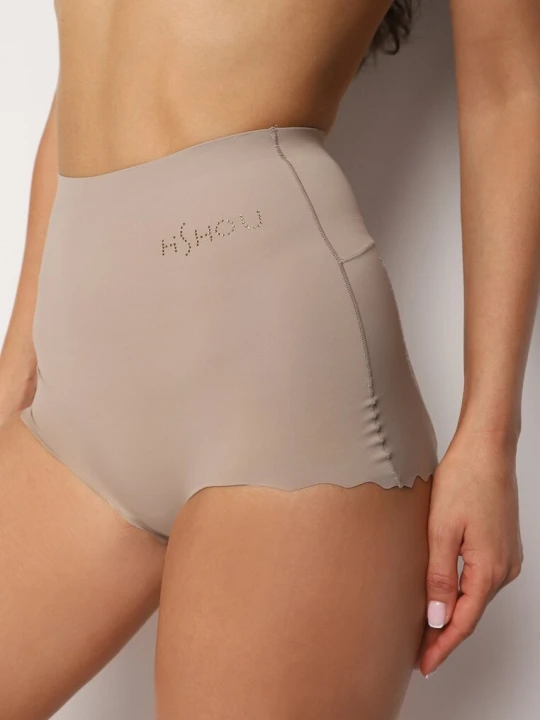 Zdjęcie produktu Ciemnoszara Bielizna Modelująca Figi Ozdobione Napisem Namsiliah Greenice Szary
