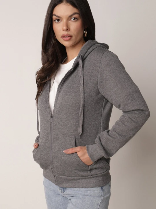 Zdjęcie produktu Ciemnoszara Bluza z Kapturem Sithi J.style Szary