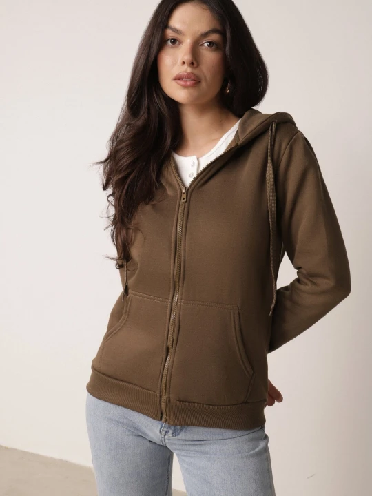Zdjęcie produktu Ciemnozielona Bluza z Kapturem Sithi J.style Zielony