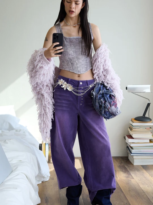 Zdjęcie produktu Cieniowane jeansy Desigual czerwony