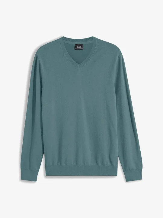 Zdjęcie produktu Cienki sweter o kroju regular fit BonPrix zielony