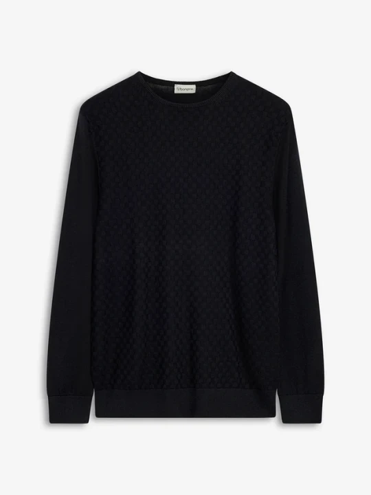 Zdjęcie produktu Cienki sweter z wysokogatunkową wełną merino BonPrix czarny