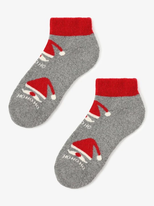 Zdjęcie produktu Ciepłe świąteczne skarpetki damskie Angora Footies Terry X48 Marilyn