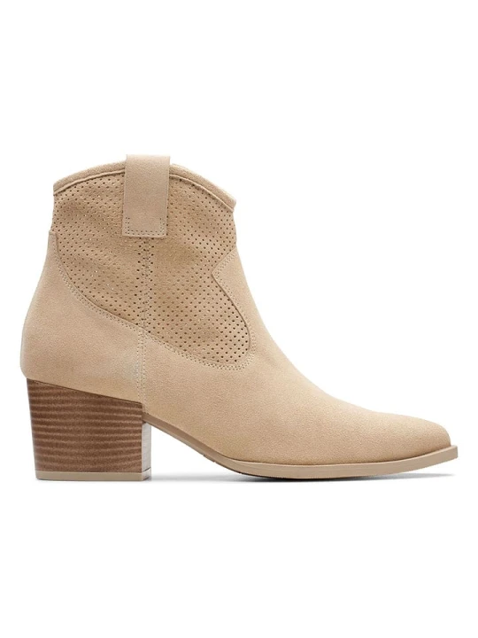 Zdjęcie produktu Clarks Skórzane botki "Elder Rae" w kolorze beżowym rozmiar: 41, 5