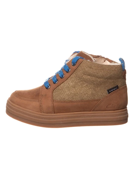 Zdjęcie produktu Clarks Skórzane botki w kolorze jasnobrązowym rozmiar: 28, 5