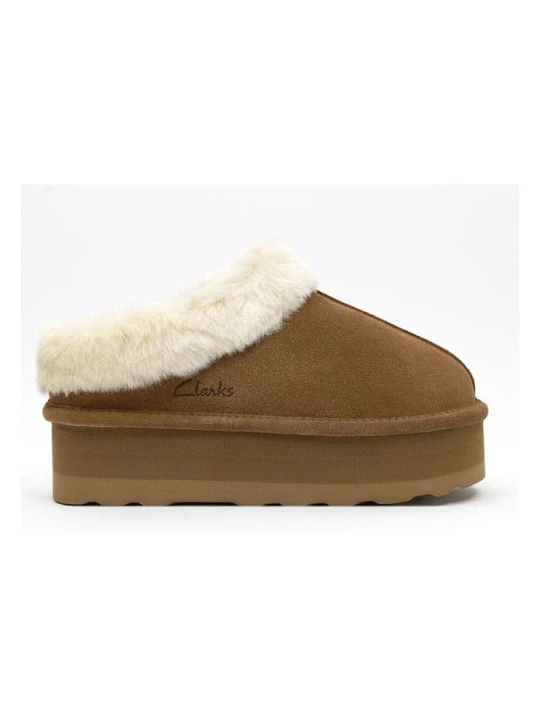 Zdjęcie produktu Clarks Skórzane kapcie w kolorze jasnobrązowym rozmiar: 41