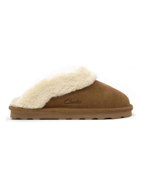 Zdjęcie produktu Clarks Skórzane kapcie w kolorze jasnobrązowym rozmiar: 42