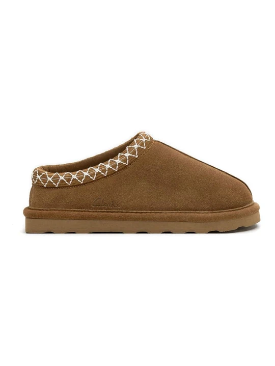 Zdjęcie produktu Clarks Skórzane kapcie w kolorze jasnobrązowym rozmiar: 39