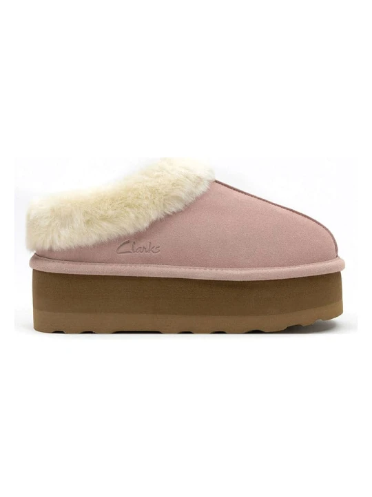 Zdjęcie produktu Clarks Skórzane kapcie w kolorze jasnoróżowym rozmiar: 40