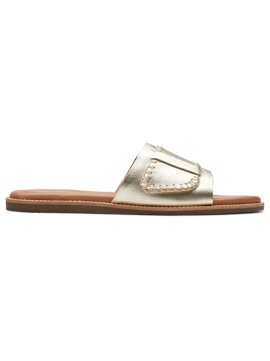 Zdjęcie produktu Clarks Skórzane klapki "Maritime Mule" w kolorze złotym rozmiar: 39, 5
