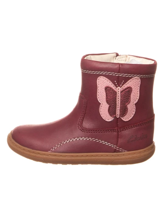 Zdjęcie produktu Clarks Skórzane kozaki "Flash Midi" w kolorze bordowym rozmiar: 20, 5