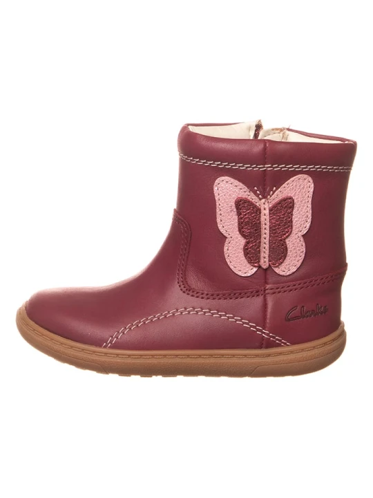 Zdjęcie produktu Clarks Skórzane kozaki "Flash Midi" w kolorze bordowym rozmiar: 21