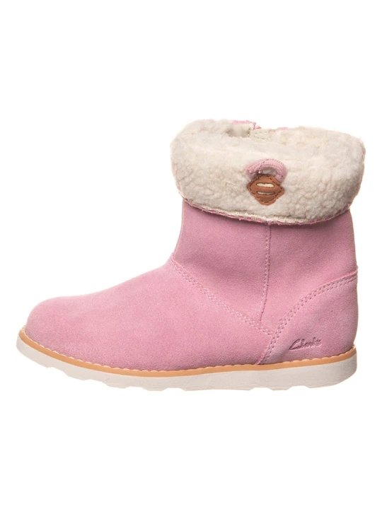 Zdjęcie produktu Clarks Skórzane botki "Crown Loop" w kolorze jasnoróżowym rozmiar: 22, 5