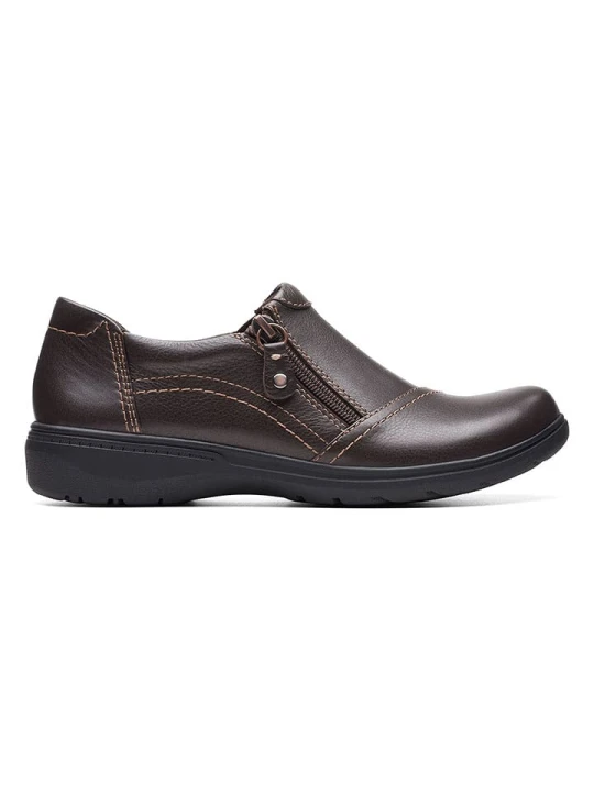 Zdjęcie produktu Clarks Skórzane slippersy "Carleigh Ray" w kolorze brązowym rozmiar: 41