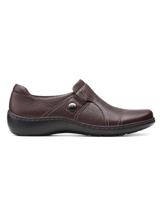 Zdjęcie produktu Clarks Skórzane slippersy "Cora Poppy" w kolorze brązowym rozmiar: 38