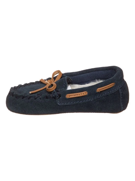 Zdjęcie produktu Clarks Skórzane slippersy "Crackling Flo" w kolorze granatowym rozmiar: 23