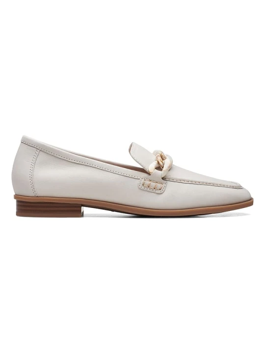 Zdjęcie produktu Clarks Skórzane slippersy "Sarafyna Iris" w kolorze białym rozmiar: 41