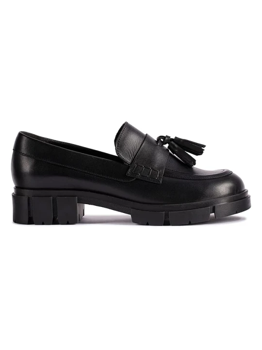 Zdjęcie produktu Clarks Skórzane slippersy "Teala Loafer" w kolorze czarnym rozmiar: 38