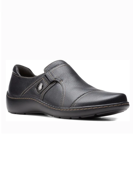 Zdjęcie produktu Clarks Skórzane slippersy w kolorze czarnym rozmiar: 39, 5