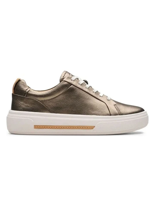Zdjęcie produktu Clarks Skórzane sneakersy "Hollyhock Walk" w kolorze złotym rozmiar: 39