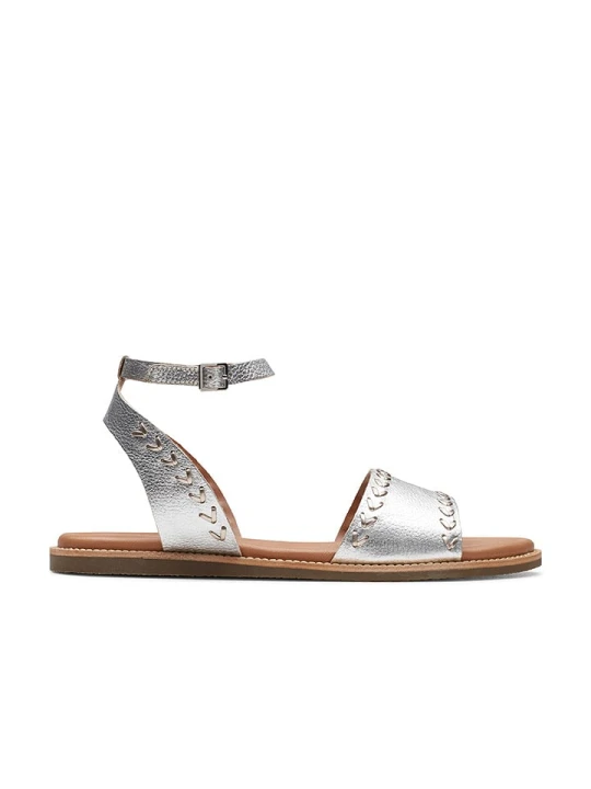 Zdjęcie produktu Clarks Skórzane sandały "Maritime May" w kolorze srebrnym rozmiar: 39, 5