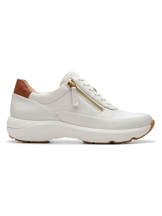 Zdjęcie produktu Clarks Skórzane sneakersy "Tivoli Zip-Off" w kolorze białym rozmiar: 41, 5