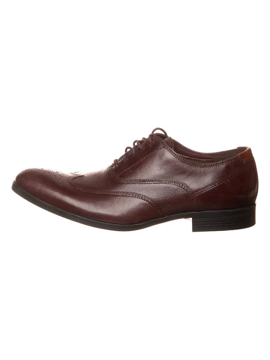 Zdjęcie produktu Clarks Skórzane trzewiki "Gilmore Wing" w kolorze ciemnobrązowym rozmiar: 40
