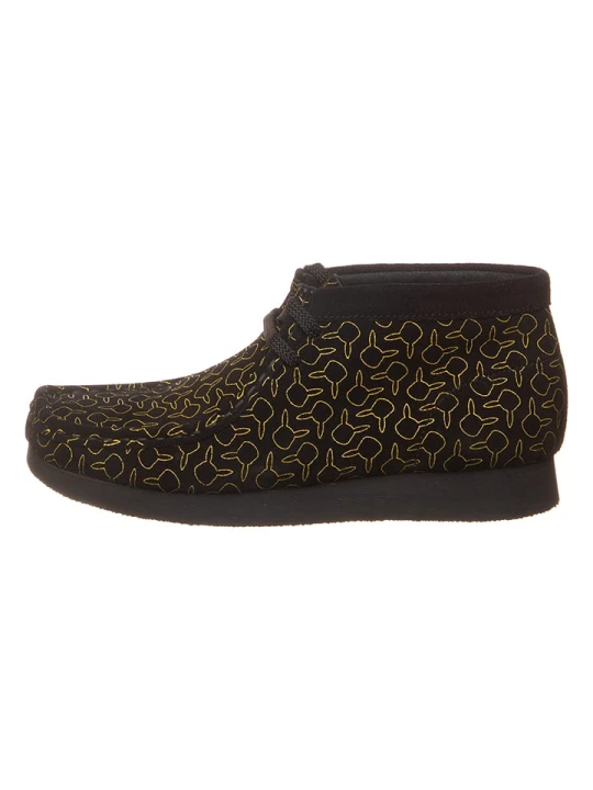 Zdjęcie produktu Clarks Skórzane trzewiki "Wallabee Go" w kolorze czarnym rozmiar: 34