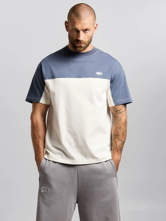 Zdjęcie produktu Classic Block t-shirt oversize męski granatowy PROSTO.
