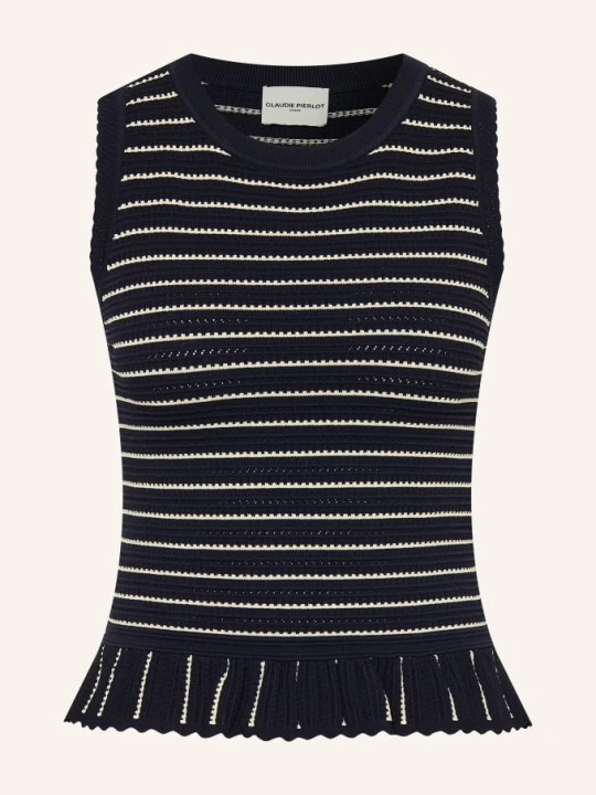 Zdjęcie produktu Claudie Pierlot Bluzka Z Dzianiny Z Falbankami beige