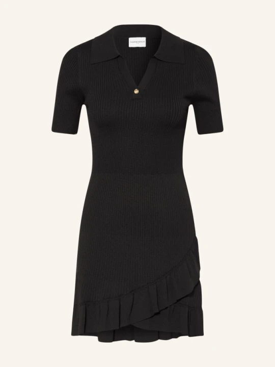 Zdjęcie produktu Claudie Pierlot Dzianinowa Sukienka Polo Z Falbanami schwarz