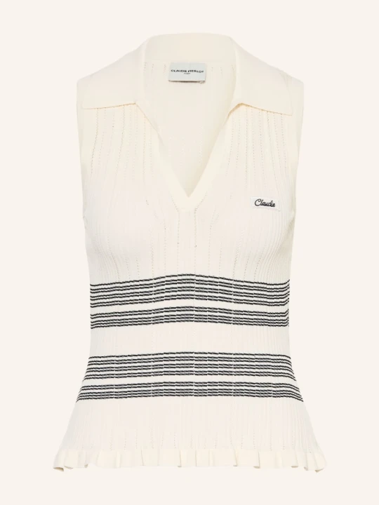 Zdjęcie produktu Claudie Pierlot Dzianinowy Top Z Falbanami beige