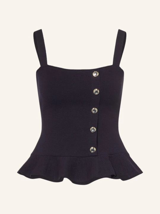 Zdjęcie produktu Claudie Pierlot Dzianinowy Top Z Falbanami blau GRANATOWY