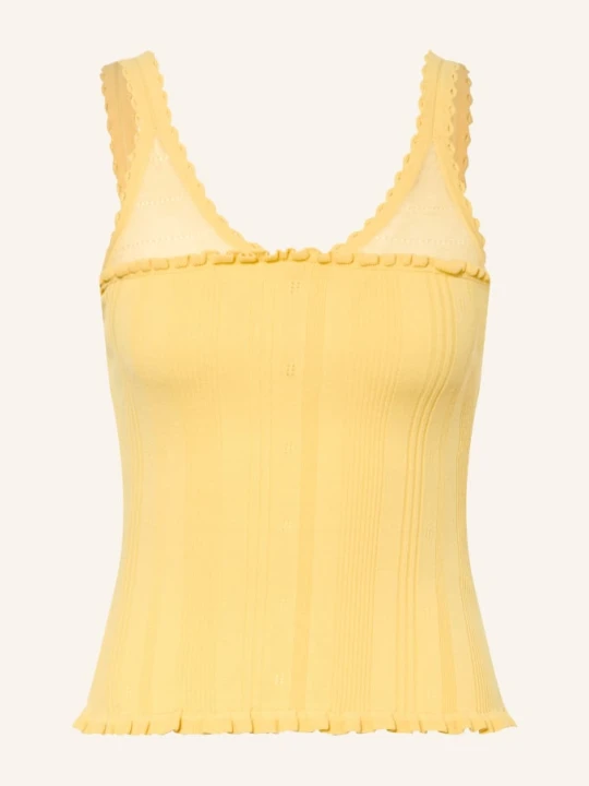 Zdjęcie produktu Claudie Pierlot Dzianinowy Top Z Falbanami gelb ŻÓŁTY