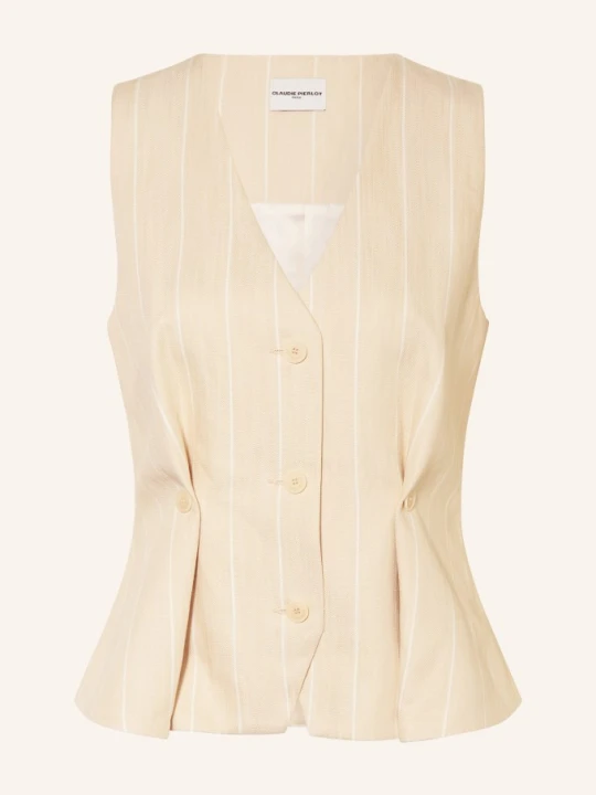 Zdjęcie produktu Claudie Pierlot Kamizelka Blezerowa Z Lnem beige