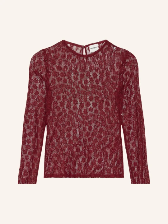 Zdjęcie produktu Claudie Pierlot Koszulka Z Długim Rękawem Z Koronki rot CIEMNOCZERWONY