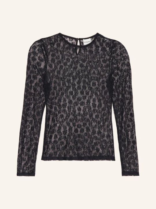 Zdjęcie produktu Claudie Pierlot Koszulka Z Długim Rękawem Z Koronki schwarz CZARNY