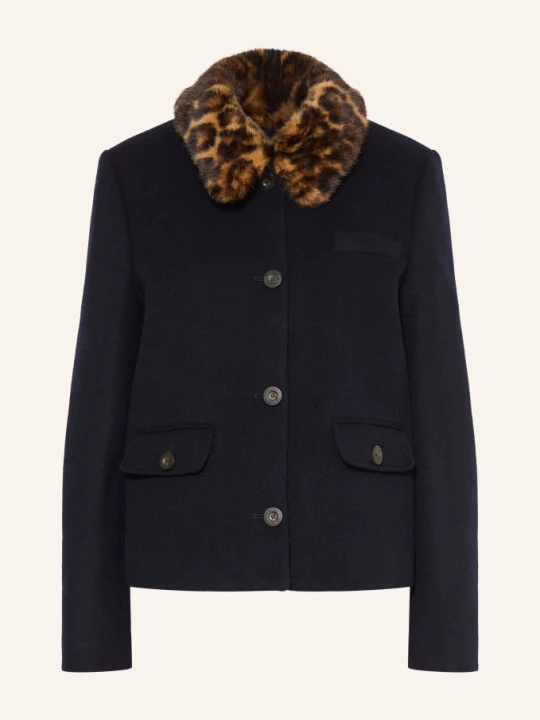 Zdjęcie produktu Claudie Pierlot Marynarka Z Odpinanym Kołnierzem Ze Sztucznego Futra blau