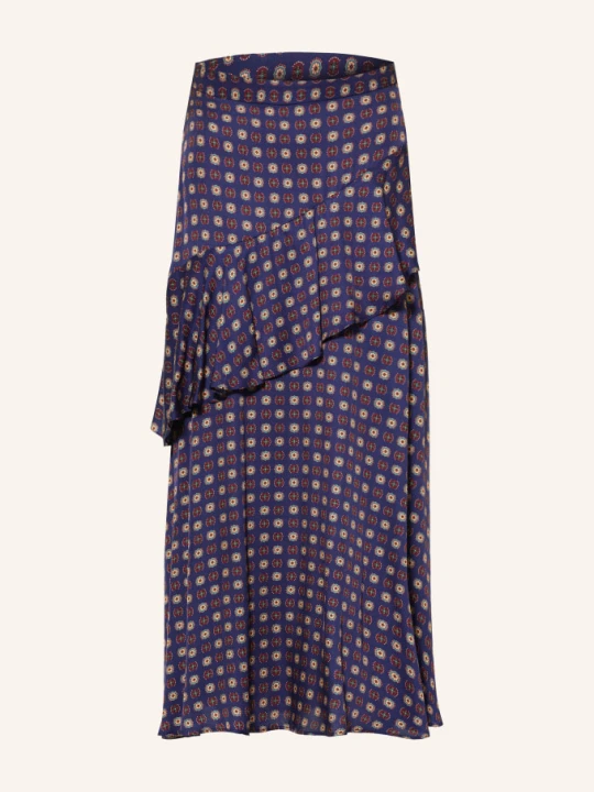 Zdjęcie produktu Claudie Pierlot Satynowa Spódnica Z Falbanami blau beżowy
