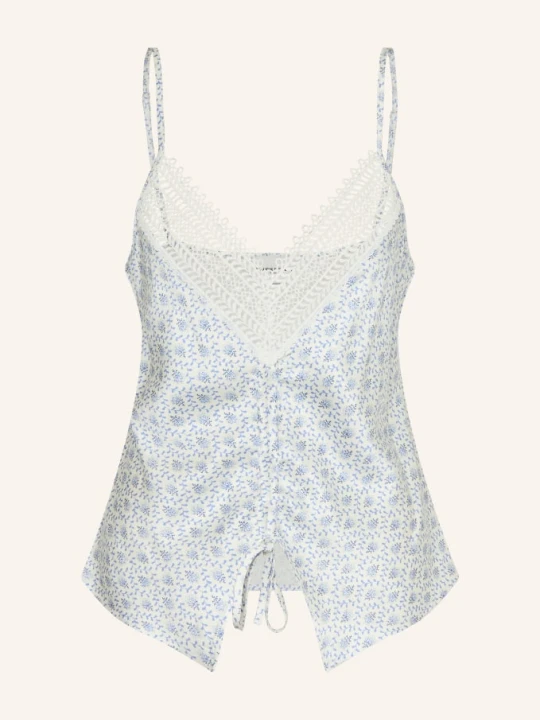 Zdjęcie produktu Claudie Pierlot Satynowy Top Z Koronką blau