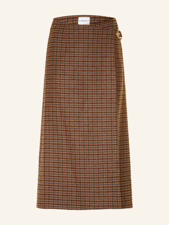 Zdjęcie produktu Claudie Pierlot Spódnica Flanelowa Z Efektem Kopertowym beige