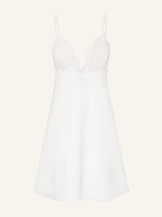 Zdjęcie produktu Claudie Pierlot Sukienka Z Lnu I Koronki weiss BIAŁY