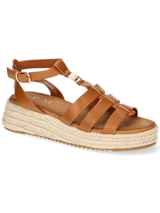 Zdjęcie produktu C'M Espadryle w kolorze jasnobrązowym na koturnie rozmiar: 38