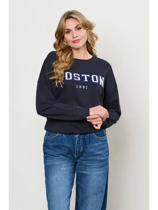 Zdjęcie produktu &Co Woman Bluza "Boston" w kolorze granatowym rozmiar: L