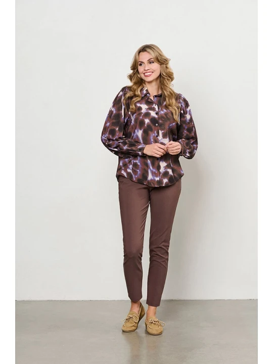 Zdjęcie produktu &Co Woman Bluzka "Avin" w kolorze brązowo-fioletowym rozmiar: L